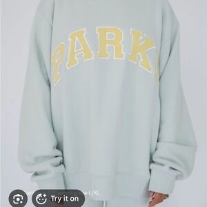 Parke Birthday Collection Green Sweatshirt with Yellow Lettering